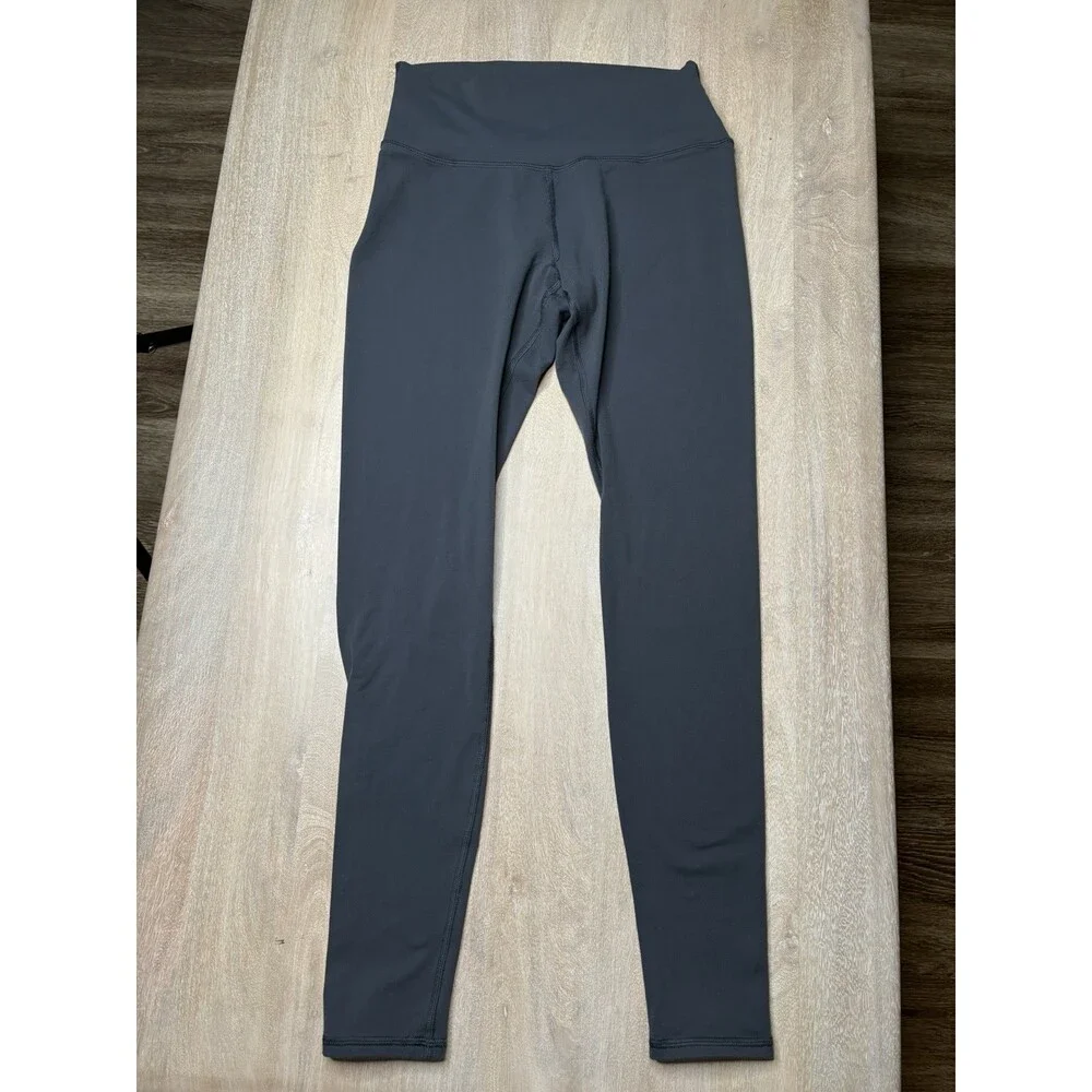 Alo Yoga High-Waist Airbrush Legging in Anthracite Gray Full Length Size Medium